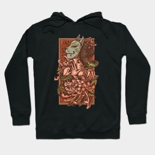 Geisha With Kitsune Mask Hoodie